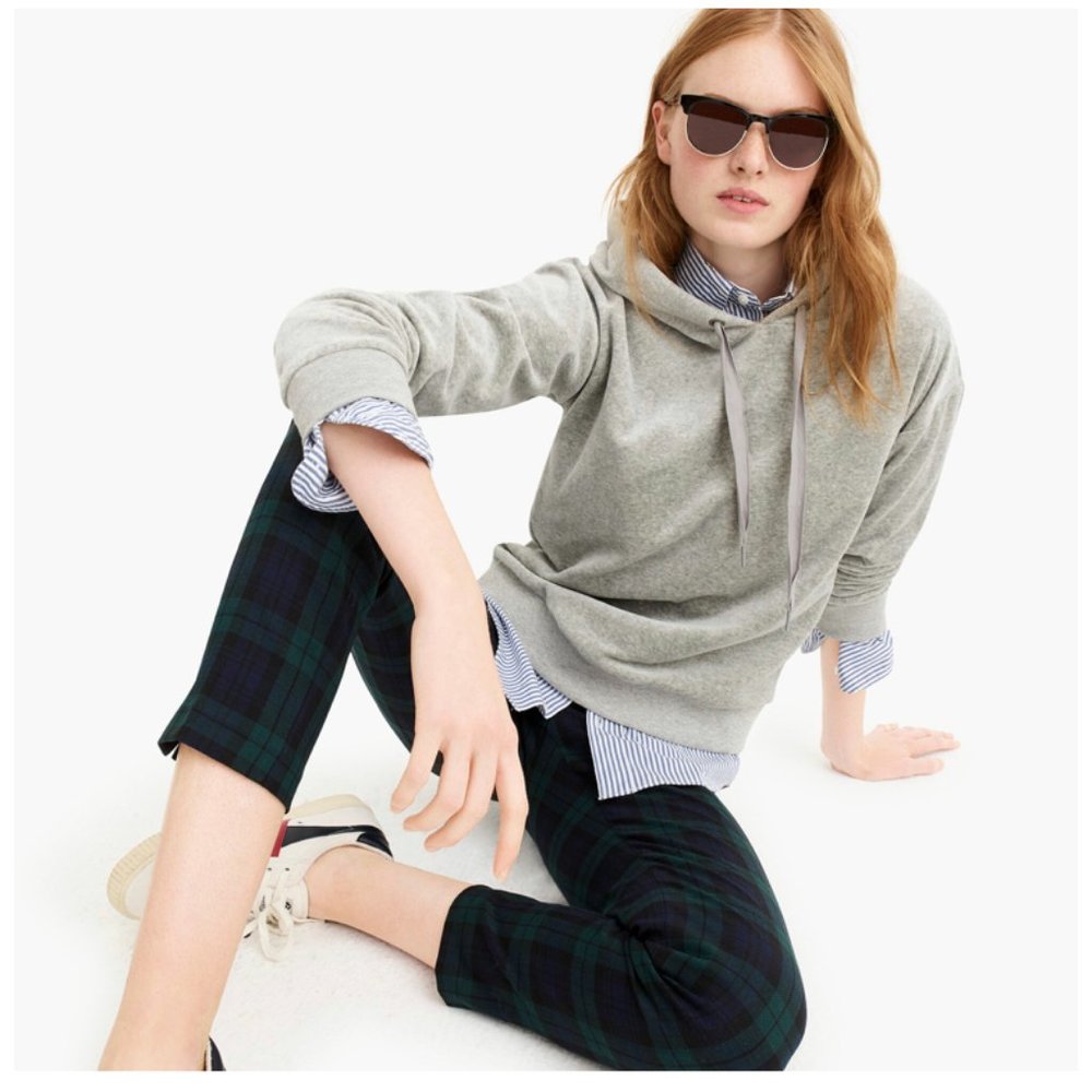 J. Crew Velour Hoodie sweatshirt size M
